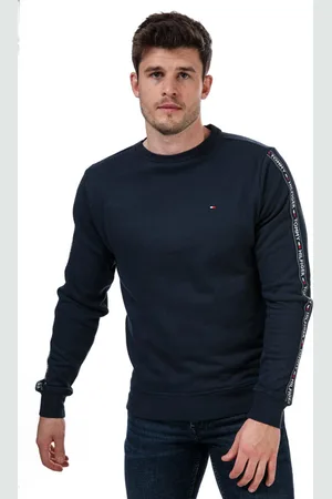 Tommy Hilfiger Mens Taped Sweatshirt Navy Min - Cotton - Size Large