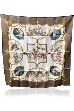 Hermès Pre-owned Womens Vintage Silk Scarf Les Chevaux des Moghols - - One Size
