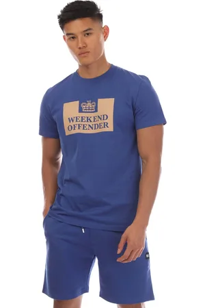 Weekend Offender Mens McMoney T-Shirt in Royal Cotton - Size Small