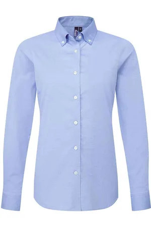 Premier Womens/Ladies Supreme Oxford Long-Sleeved Formal Shirt (Oxford ) - Size Medium