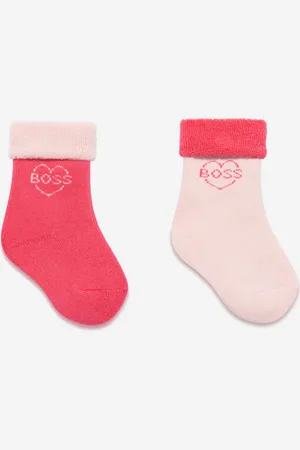 HUGO BOSS Baby Girls 2 Pack Socks Set in - Size 3-4 Infant