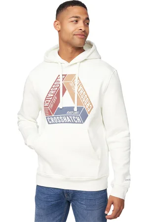 Crosshatch Mens Pashika Hoodie (Off White) - Size X-Large
