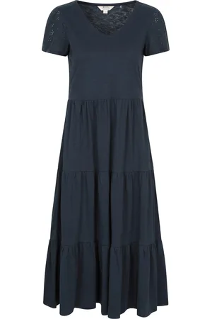 Mountain Warehouse Womens/Ladies Malaga Tiered Broderie Sleeve Dress Cotton - Size 8 UK