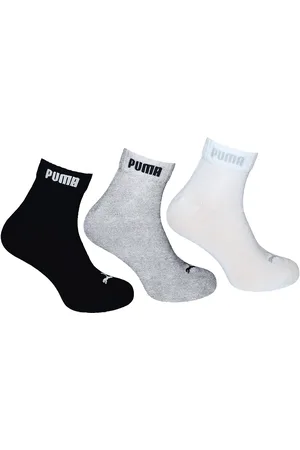 PUMA 3-Pack Basic Quarter Mens Assorted Socks - Cotton - Size UK 9-11