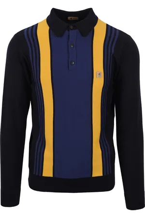 Gabicci Mens Searle Long Sleeved Knitted Polo - Size Medium