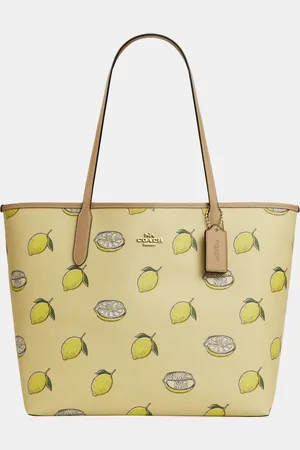 Coach Womens City Tote in Lemon Print - - One Size