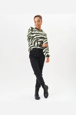 Gini London Womens Zebra Print Oversized Jumper - - Size L/XL