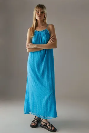 warehouse Womens Marble Dobby Chiffon Halter Ruffle Maxi Dress - - Size 10 UK