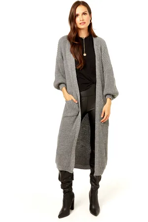 Gini London Womens Long Knitted Cardigan - - Size Small/Medium
