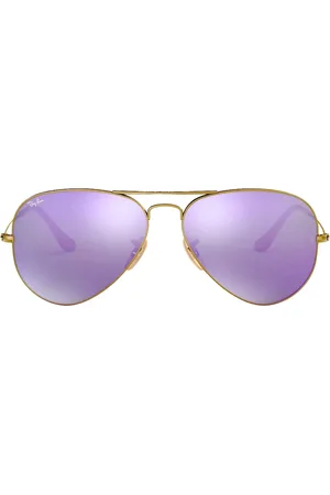 Ray-Ban Mens Aviator Cyclamen Flash Lens Sunglasses - One Size