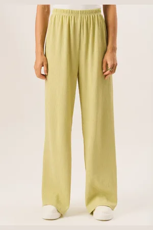 Gini London Womens Textured Pull On Wide Leg Trousers - - Size Small/Medium