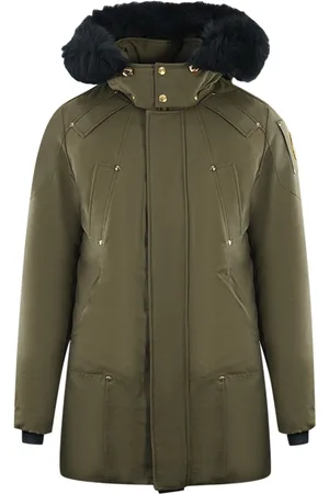 Moose Knuckles Mens Stage Lake Black Trim Parka Down Jacket Cotton - Size Medium