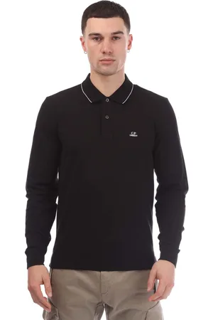 C.P. Company Mens Stretch Pique Long Sleeve Polo Shirt in Cotton - Size Small
