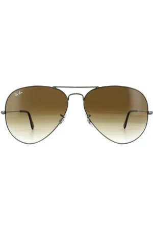 Ray-Ban Mens Sunglasses Aviator 3025 Gunmetal Brown Gradient 004/51 62mm - - One Size