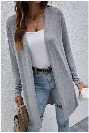 Azura Exchange Womens High Rise Solid Color Open Front Lightweight Cardigan - - Size Small