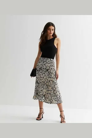 Gini London Womens Print Pleated Midi Skirt - Size 14 UK