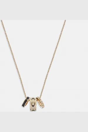 Coach Womens Kissing C Enamel Rondell Necklace - - One Size