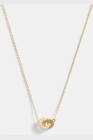 Coach Womens Interlocking Open Circle Pearl Pendant Necklace - - One Size