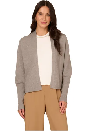 Adrianna Papell Womens Short Cocoon Cardigan With Long Sleeves And Ribbed Cuffs - - Size X-Large