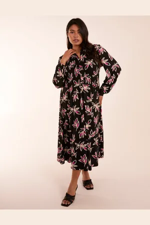 Blue Vanilla Womens Curve Shirred Bust Long Sleeve Midi Shirt Dress - - Size 22-24 Regular (UK Womens)