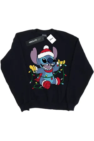 Disney Girls Lilo And Stitch Christmas Lights Sweatshirt ( Blue) - Size 12-13Y