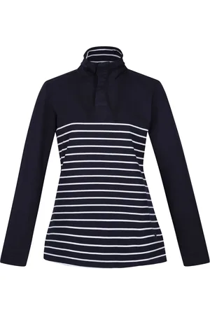 Regatta Womens/Ladies Bayla Striped Button Neck Sweatshirt ( /White) - Size 12 UK