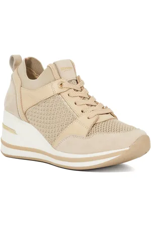 Dune Womens Ladies Wf Eiline - Wide Fit Wedge Heel Trainers - Fabric - Size UK 3