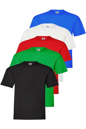 Fruit Of The Loom Kids Unisex Tshirts 5 Pack - Cotton - Size 14-15Y