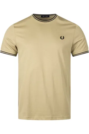 Fred Perry Mens Twin Tipped T-Shirt Warm Stone - Cotton - Size 3XL