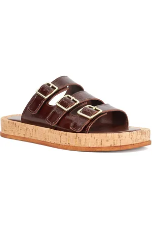 Dune Womens Ladies Lures - Patent Leather Cork Sole Sandal - Suede - Size UK 5