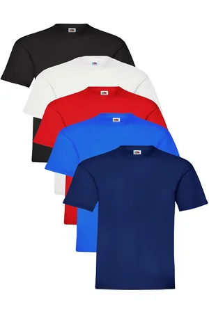 Fruit Of The Loom Kids Unisex Tshirts 5 Pack - Cotton - Size 5-6Y