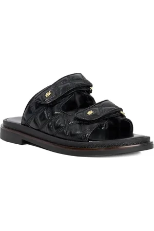 Dune Womens Ladies Lottais - Quilted Double Strap Sandals - Leather - Size UK 6
