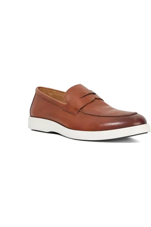 Dune Mens Barnstaple - Leather Slip On Casual Loafers - - Size UK 6