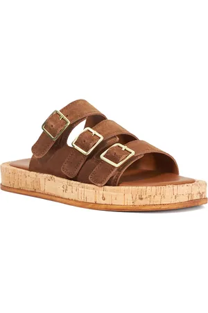 Dune Womens Ladies Lures - Patent Leather Cork Sole Sandal - Suede - Size UK 4