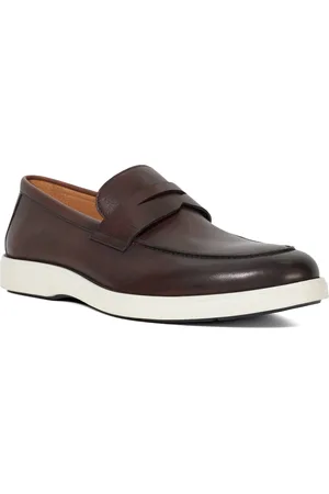 Dune Mens Barnstaple - Leather Slip On Casual Loafers - - Size UK 12