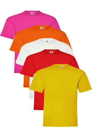 Fruit Of The Loom Kids Unisex Tshirts 5 Pack - Cotton - Size 12-13Y