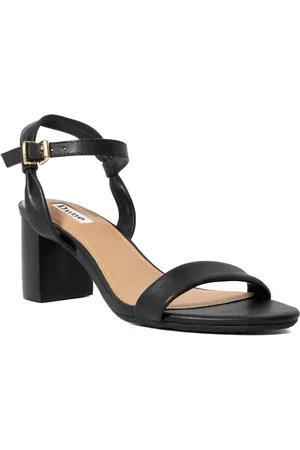 Dune Womens Ladies Wf Jaliz - Wide Fit Block Heel Sandals - Leather - Size UK 6