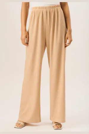 Gini London Womens Textured Pull On Wide Leg Trousers - - Size L/XL