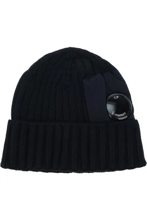 C.P. Company Mens Accessories Extra Fine Merino Wool Lens Beanie in Navy - - One Size