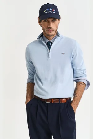 GANT Mens Classic Cotton Half zip Jumper - - Size Large