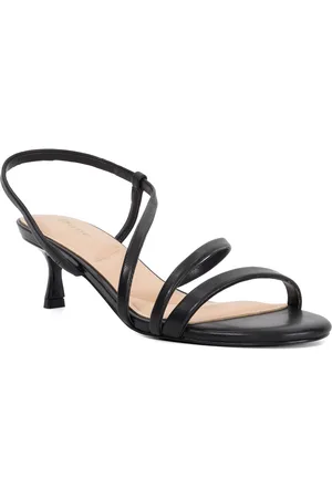 Dune Womens Ladies Movement - Asymmetric Strap Leather Kitten Heel Sandals - - Size UK 5