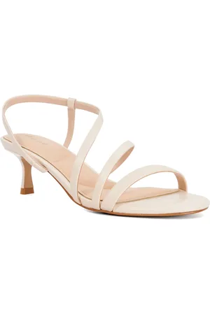 Dune Womens Ladies Movement - Asymmetric Strap Leather Kitten Heel Sandals - - Size UK 6