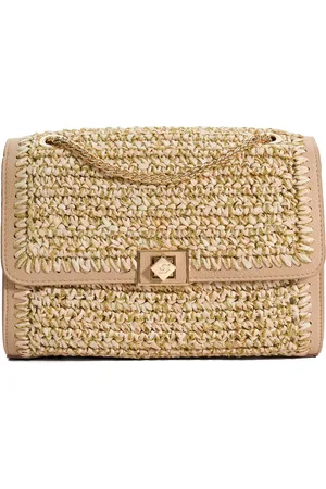 Dune Womens Accessories Delphinium - Raffia Chain Handle Shoulder Bag - material_Fabric - One Size
