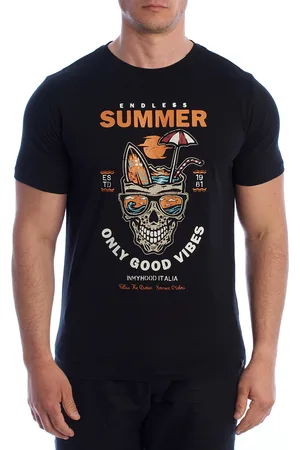 IN MY HOOD Mens Short Sleeve Graphic Cotton T-Shirt HS24MTS20-B - - Size Medium