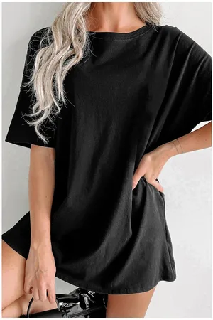 Azura Exchange Womens Solid Color Round Neck Basic Tunic T Shirt Cotton - Size Small