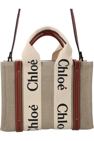 Chloé Chloé Womens Small Woody Tote Bag Linen - One Size