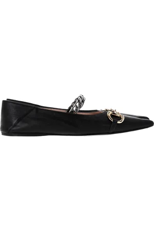Gucci Pre-owned Womens Deva Horsebit Chain Ballerina Flats in Leather - Size EU 39