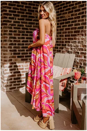 Azura Exchange Womens Floral High Low Bandeau Vacay Dress - Size Small