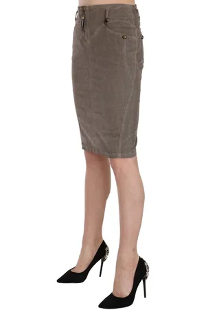 Roberto Cavalli WoMens Gray Corduroy Pencil Straight A-Line Skirt - Cotton - Size EU 40 (Womens)
