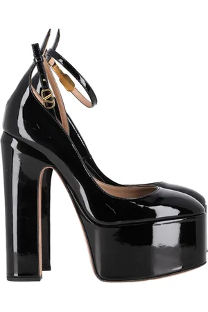 VALENTINO Pre-owned Womens Tan-Go Platform Pumps in Patent Leather - Size 37.5 EU/IT
